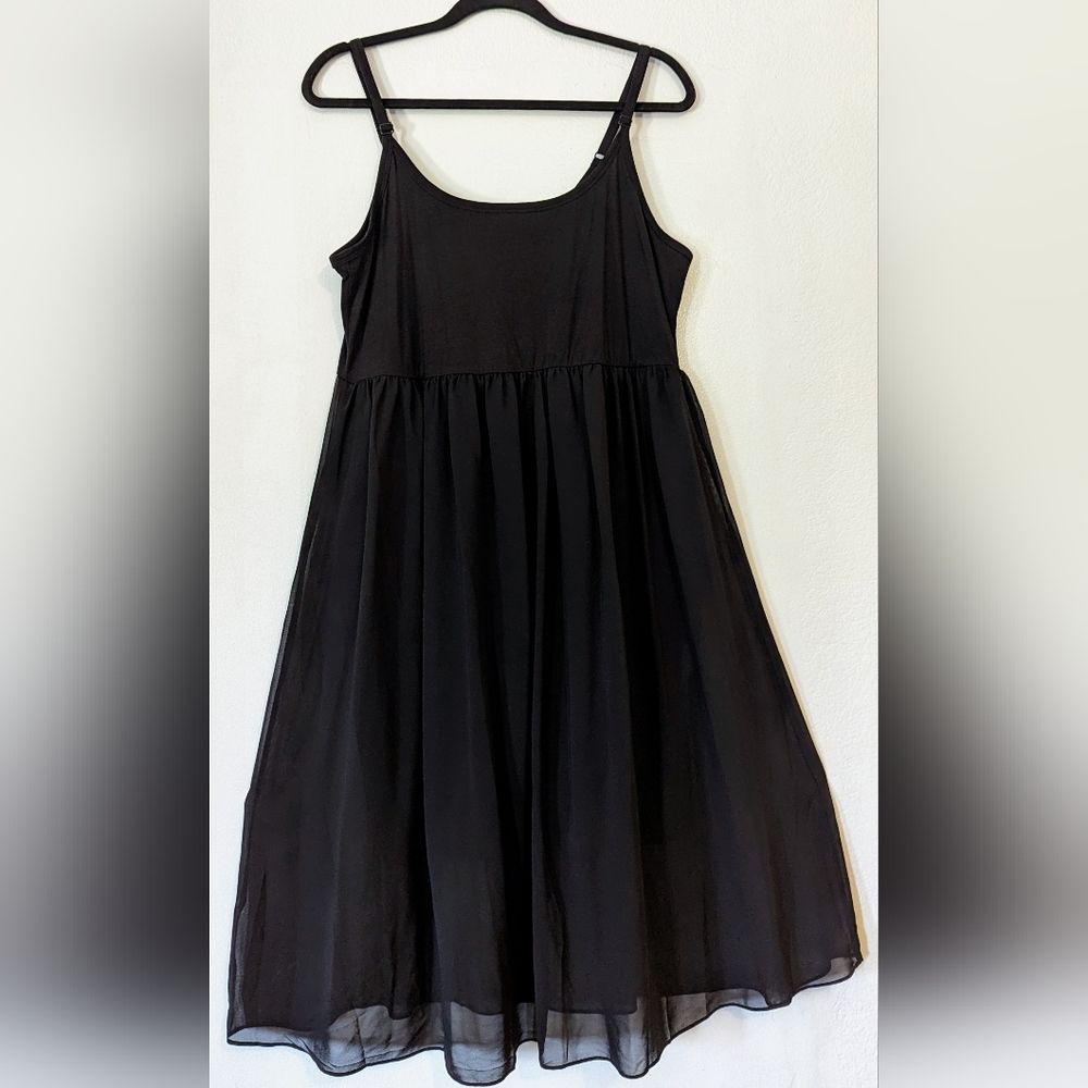 Bodycon Dress with Sheer Skirt Overlay